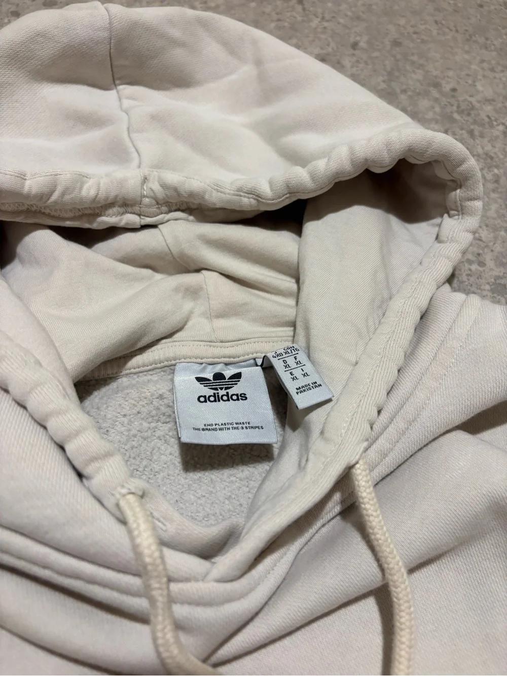 adidas Cream Hoodie Pullover - Soft Neutral Men's Sweatshirt
